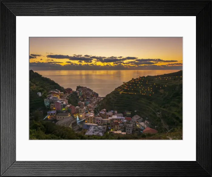 Framed Print : Christmas Nativity set at Manarola, Liguria, Italy