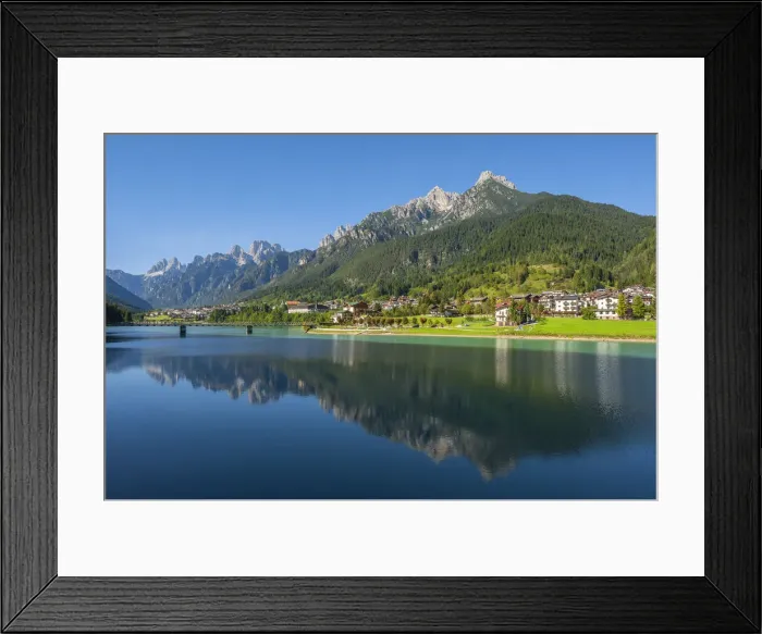 Framed Print : Lago di Auronzo with Dolomites, Auronzo, Belluno, Italy Framed Print : Lago di Auronzo with Dolomites, Auronzo, Belluno, Italy