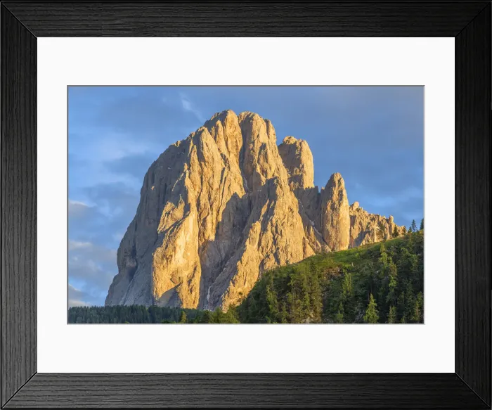 Framed Print : Langkofel N-face, Groeden, St. Christina, Dolomites, South Tyrol, Italy