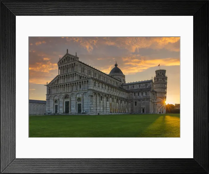 Framed Print : Santa Maria Assunta Cathedral and Leaning Tower of Pisa, Piazza dei Miracoil, Pisa, Tuscany, Italy