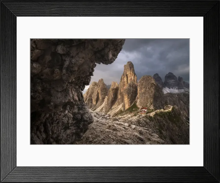 Framed Print : The Cadini di Misurina and Rifugio Fonda Savio catching the last light of the day on a dramatic summer evening, in the Italian Dolomites Framed Print : The Cadini di Misurina and Rifugio Fonda Savio catching the last light of the day on a dramatic summer evening, in the Italian Dolomites
