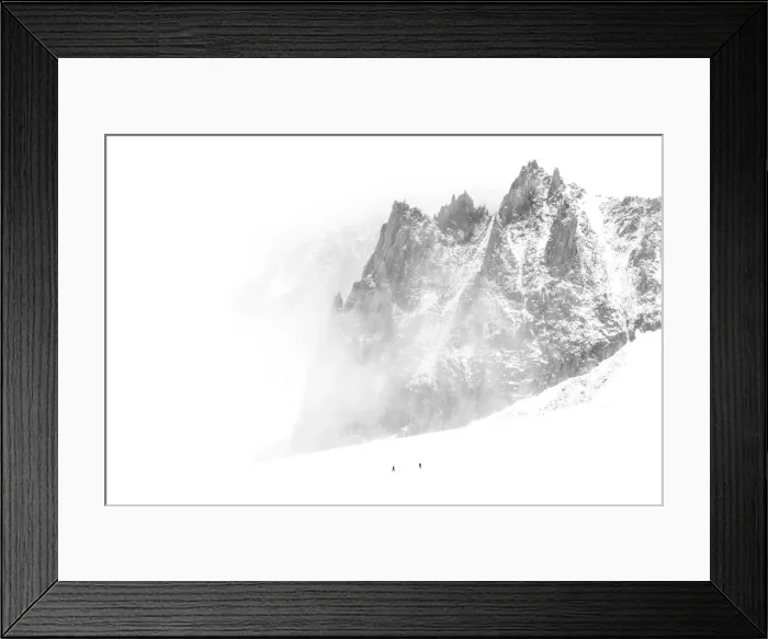 Framed Print : Two hikers making their way back to the Torino Hut (on the Mont Blanc) during a windy summer day Framed Print : Two hikers making their way back to the Torino Hut (on the Mont Blanc) during a windy summer day