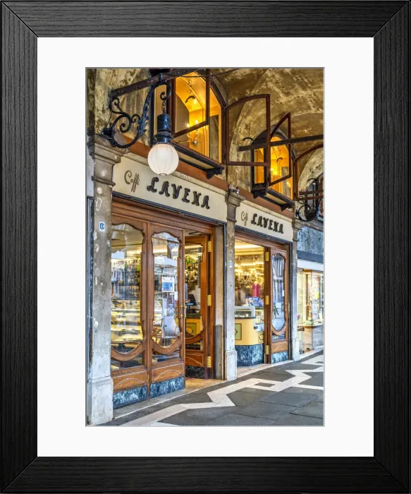 Framed Print : The dated 18th century historical Caffe Lavena at St. Marks Square, Venice, Veneto, Italy Framed Print : The dated 18th century historical Caffe Lavena at St. Marks Square, Venice, Veneto, Italy
