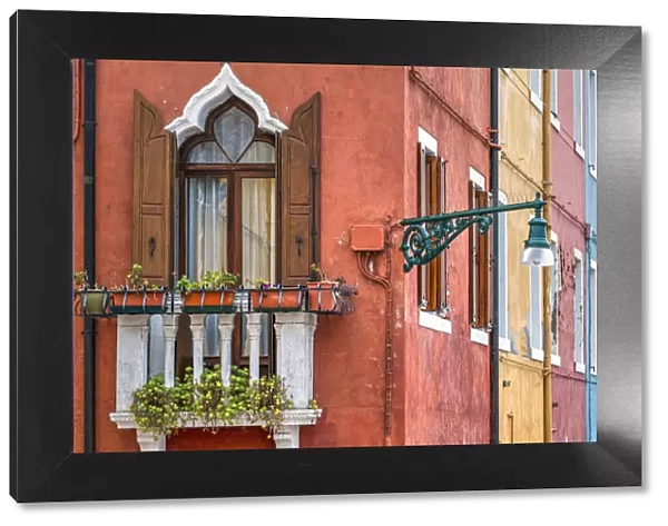 Colourfully painted houses, Burano, Venice, Veneto, Italy