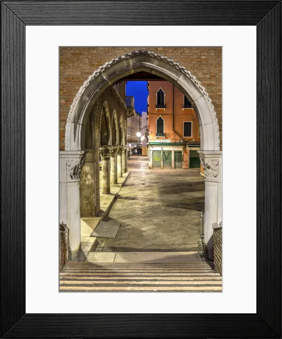 Framed Print : Picturesque night corner, Venice, Veneto, Italy Framed Print : Picturesque night corner, Venice, Veneto, Italy