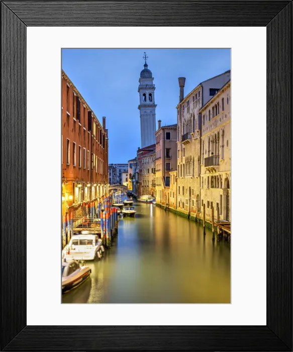 Framed Print : Night picturesque view of a water canal, Venice, Veneto, Italy Framed Print : Night picturesque view of a water canal, Venice, Veneto, Italy