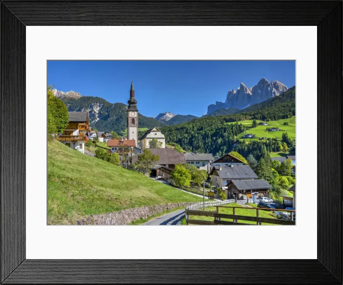 Framed Print : St. Peter, Funes valley, South Tyrol, Italy