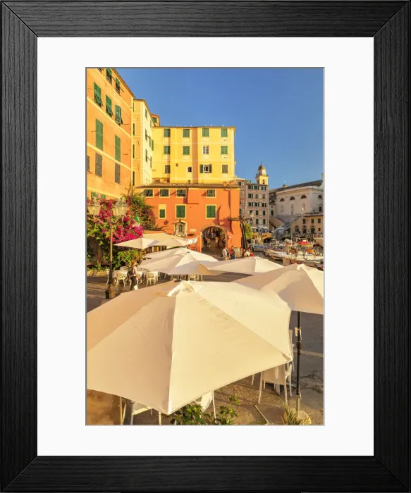 Framed Print : The old port, Camogli, Rivera di Levante, Genova District, Liguria, Italy