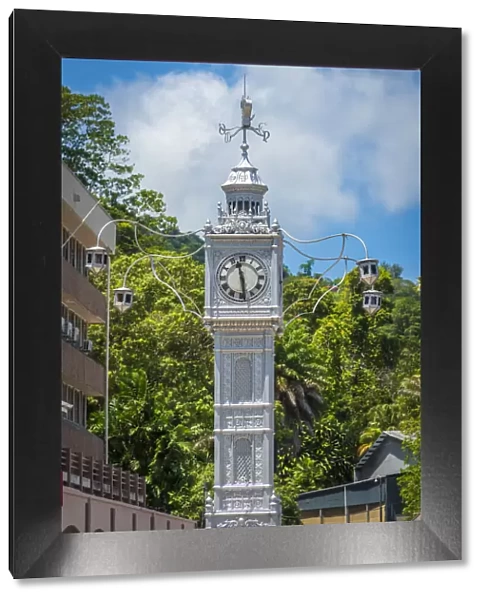 Africa, Seychelles, Mahe. The Clock Tower of Victoria