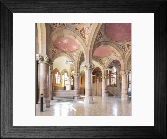 Framed Print : Barcellona - Hospital de Sant Pau Le volte del vestibolo principale del complesso Modernista Framed Print : Barcellona - Hospital de Sant Pau Le volte del vestibolo principale del complesso Modernista