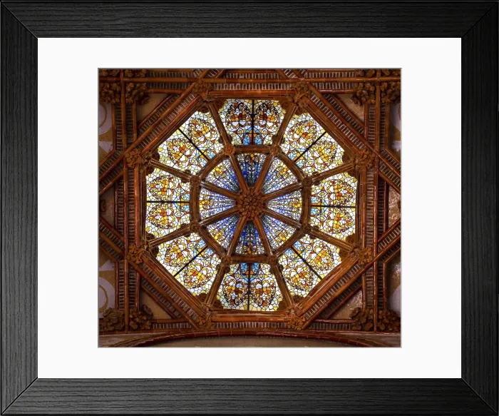 Framed Print : Spain, Catalonia, Barcelona, Sant Pau Hospital, Modernist skylight in the Administration pavillon Framed Print : Spain, Catalonia, Barcelona, Sant Pau Hospital, Modernist skylight in the Administration pavillon