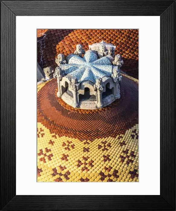 Framed Print : Spain, Catalonia, Barcelona, Sant Pau Hospital, Details of a dome of a modernist building Framed Print : Spain, Catalonia, Barcelona, Sant Pau Hospital, Details of a dome of a modernist building