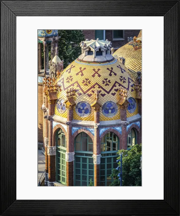 Framed Print : Spain, Catalonia, Barcelona, Sant Pau Hospital, Modernist dome decoration Framed Print : Spain, Catalonia, Barcelona, Sant Pau Hospital, Modernist dome decoration