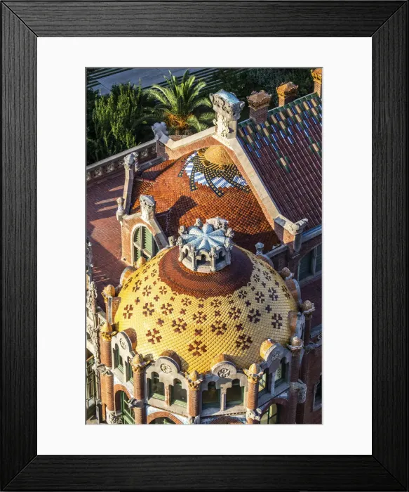 Framed Print : Spain, Catalonia, Barcelona, Sant Pau Hospital, Domes of modernist buildings Framed Print : Spain, Catalonia, Barcelona, Sant Pau Hospital, Domes of modernist buildings