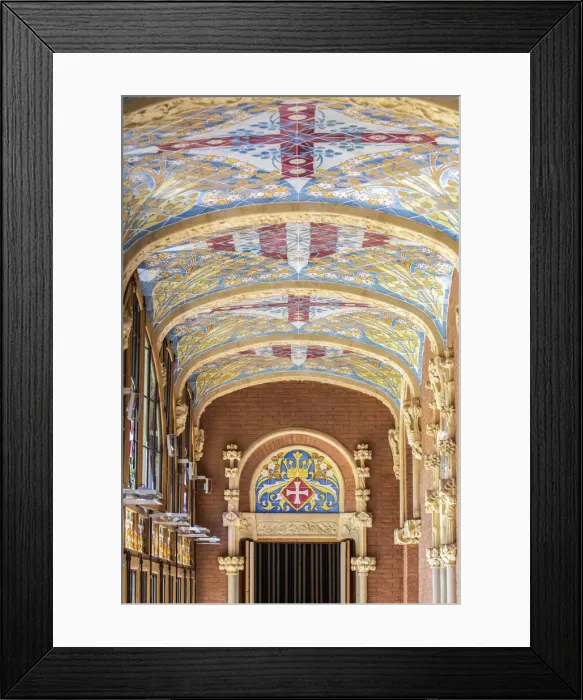 Framed Print : Spain, Catalonia, Barcelona, Sant Pau Hospital, One of the lateral aisles Framed Print : Spain, Catalonia, Barcelona, Sant Pau Hospital, One of the lateral aisles
