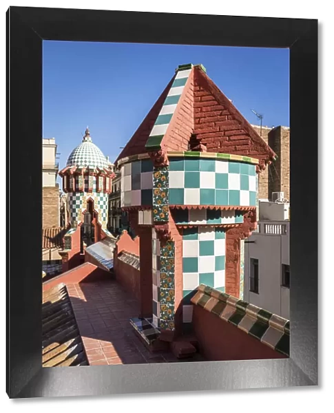 Spain, Catalonia, Barcelona, Casa Vicens, A tower on the roof terrace