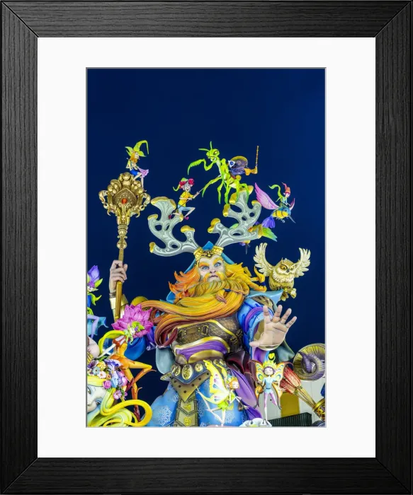 Framed Print : Night view of giant sculptures during the Annual Fallas Festival, Valencia, Spain Framed Print : Night view of giant sculptures during the Annual Fallas Festival, Valencia, Spain