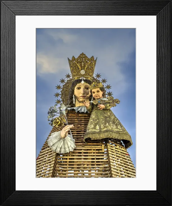 Framed Print : Virgen de los desamparados (Our Lady of the Forsaken) in preparation for the offering of the flowers ceremony during the Fallas festival in Valencia, Spain Framed Print : Virgen de los desamparados (Our Lady of the Forsaken) in preparation for the offering of the flowers ceremony during the Fallas festival in Valencia, Spain