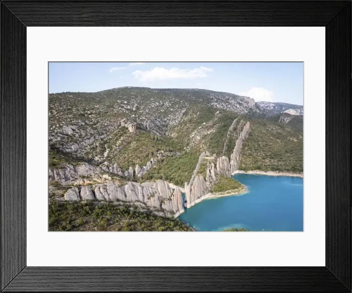 Framed Print : Spain, Aragon, Huesca, Finestres, The so called Chinese Wall'in the Montrebeis reservoir Framed Print : Spain, Aragon, Huesca, Finestres, The so called Chinese Wall'in the Montrebeis reservoir