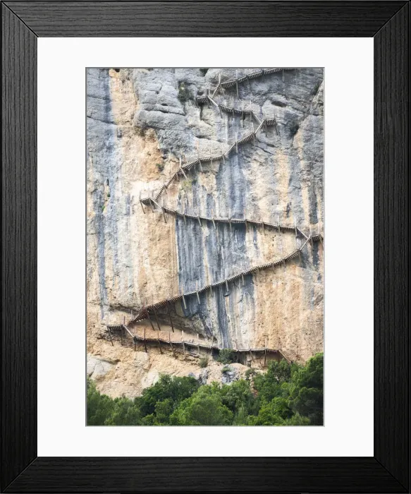 Framed Print : Spain, Aragon, Huesca, Mont-Rebei, Boardwalk in the Mont-Rebeis Gorges Framed Print : Spain, Aragon, Huesca, Mont-Rebei, Boardwalk in the Mont-Rebeis Gorges