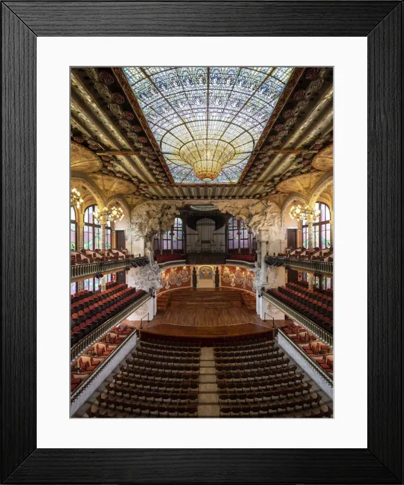 Framed Print : Spain, Catalonia, Barcelona, Palau de la Musica, View from the first floor balcony Framed Print : Spain, Catalonia, Barcelona, Palau de la Musica, View from the first floor balcony