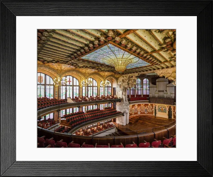Framed Print : Spain, Catalonia, Barcelona, Palau de la Musica, View from the first floor balcony Framed Print : Spain, Catalonia, Barcelona, Palau de la Musica, View from the first floor balcony