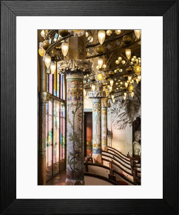Framed Print : Spain, Catalonia, Barcelona, Palau de la Musica, Modernist columns at the first floor Framed Print : Spain, Catalonia, Barcelona, Palau de la Musica, Modernist columns at the first floor