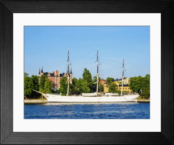 Framed Print : Admiralty Building and Three-masted Sailing Vessel called Af Chapman on Skeppsholmen Island, Stockholm, Stockholm County, Sweden Framed Print : Admiralty Building and Three-masted Sailing Vessel called Af Chapman on Skeppsholmen Island, Stockholm, Stockholm County, Sweden
