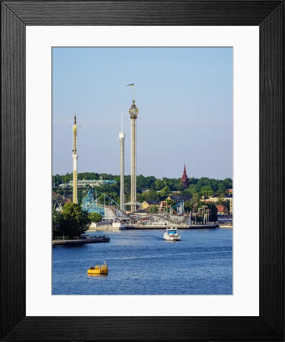 Framed Print : View towards the Grona Lund Amusement Park, Stockholm, Stockholm County, Sweden Framed Print : View towards the Grona Lund Amusement Park, Stockholm, Stockholm County, Sweden