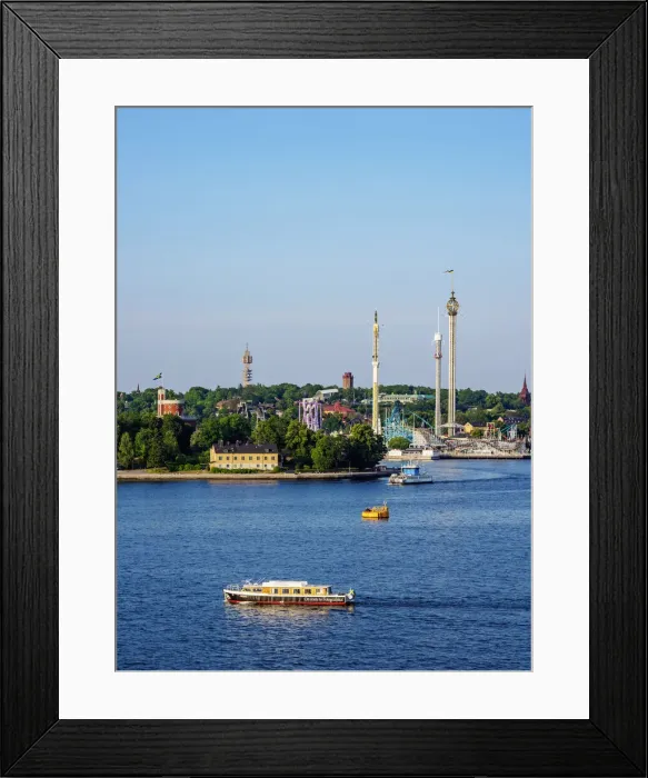 Framed Print : View towards the Grona Lund Amusement Park, Stockholm, Stockholm County, Sweden Framed Print : View towards the Grona Lund Amusement Park, Stockholm, Stockholm County, Sweden
