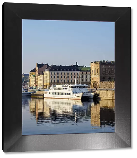 Gamla Stan reflecting in the water, Stockholm, Stockholm County, Sweden