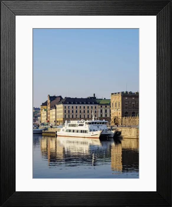 Framed Print : Gamla Stan reflecting in the water, Stockholm, Stockholm County, Sweden Framed Print : Gamla Stan reflecting in the water, Stockholm, Stockholm County, Sweden