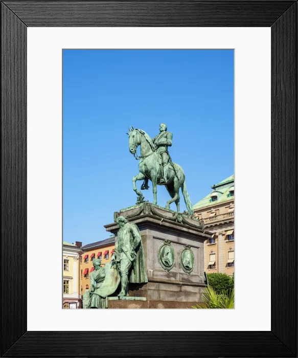 Framed Print : King Gustav II Adolf Monument, Stockholm, Stockholm County, Sweden