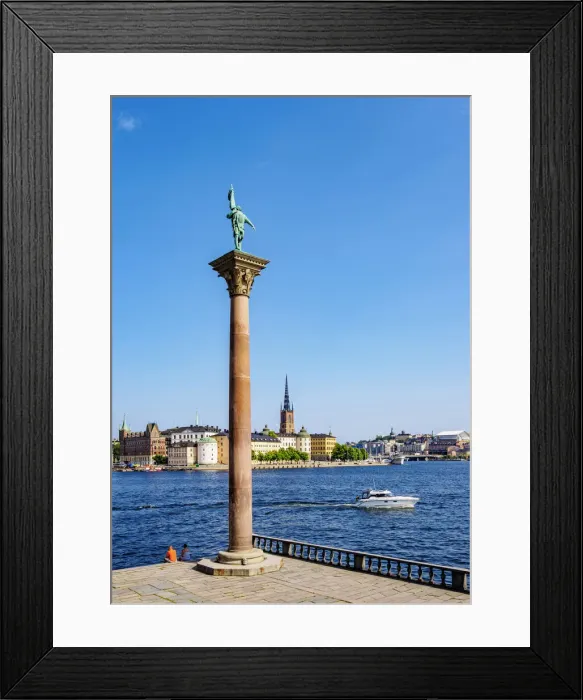 Framed Print : Engelbrekt Engelbrektsson Monument in the City Hall Garden with Riddarholmen Islet in the background, Stockholm, Stockholm County, Sweden Framed Print : Engelbrekt Engelbrektsson Monument in the City Hall Garden with Riddarholmen Islet in the background, Stockholm, Stockholm County, Sweden