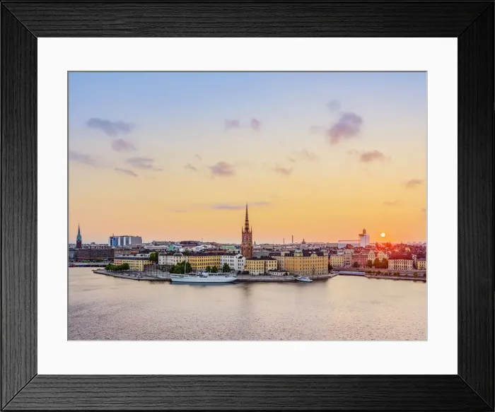 Framed Print : Riddarholmen Island and Gamla Stan at sunrise, elevated view, Stockholm, Stockholm County, Sweden Framed Print : Riddarholmen Island and Gamla Stan at sunrise, elevated view, Stockholm, Stockholm County, Sweden