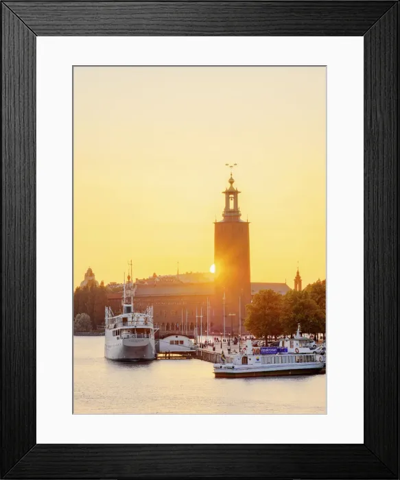 Framed Print : City Hall at sunset, Stockholm, Stockholm County, Sweden