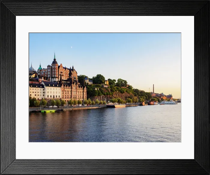 Framed Print : View over Riddarfjarden towards Sodermalm at sunset, Stockholm, Stockholm County, Sweden Framed Print : View over Riddarfjarden towards Sodermalm at sunset, Stockholm, Stockholm County, Sweden