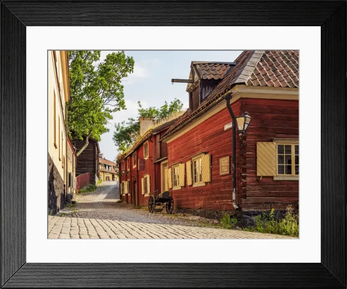 Framed Print : Traditional town street at Skansen open air museum, Stockholm, Stockholm County, Sweden Framed Print : Traditional town street at Skansen open air museum, Stockholm, Stockholm County, Sweden