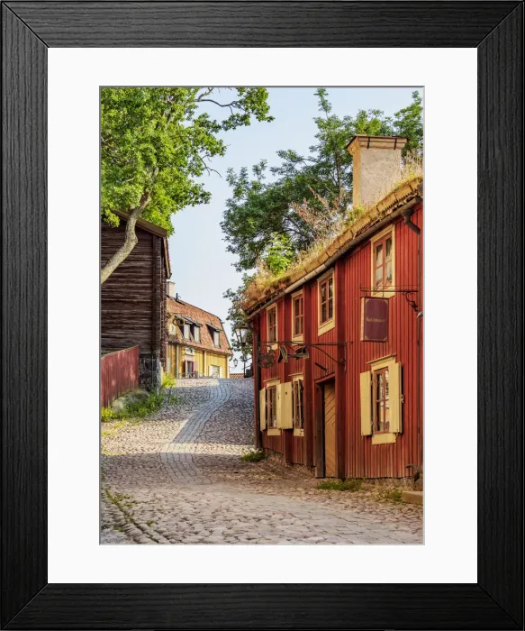 Framed Print : Traditional town street at Skansen open air museum, Stockholm, Stockholm County, Sweden Framed Print : Traditional town street at Skansen open air museum, Stockholm, Stockholm County, Sweden