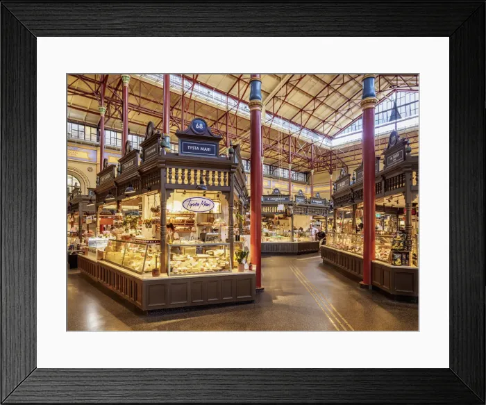 Framed Print : Ostermalms Saluhall, food market, interior, Stockholm, Stockholm County, Sweden Framed Print : Ostermalms Saluhall, food market, interior, Stockholm, Stockholm County, Sweden