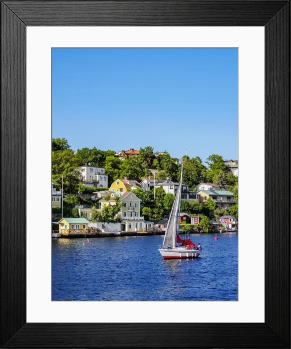 Framed Print : Sailboat by the Stora Essingen, Stockholm, Stockholm County, Sweden Framed Print : Sailboat by the Stora Essingen, Stockholm, Stockholm County, Sweden