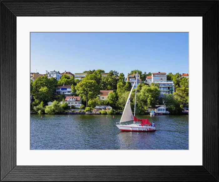Framed Print : Sailboat by the Stora Essingen, Stockholm, Stockholm County, Sweden Framed Print : Sailboat by the Stora Essingen, Stockholm, Stockholm County, Sweden