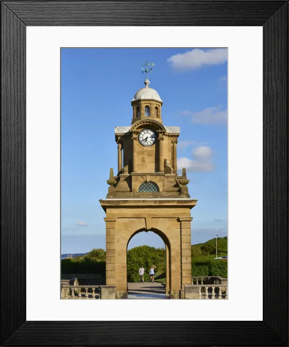 Framed Print : UK, England, Yorkshire, Scarborough, South Cliff gardens and Clock Tower