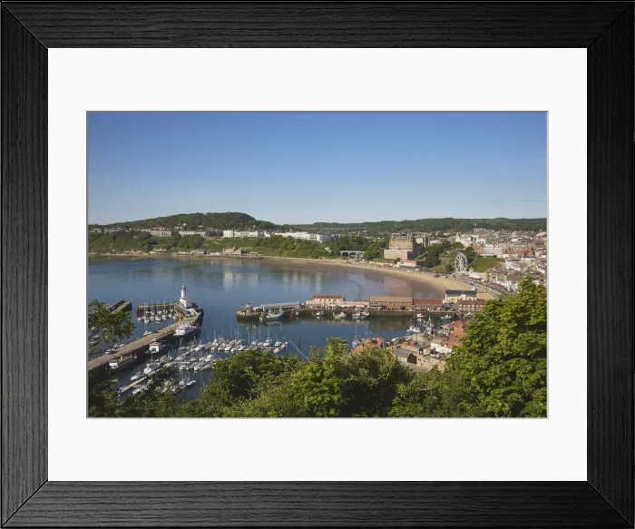 Framed Print : UK, England, Yorkshire, Scarborough, View of Lighthouse at South Bay Framed Print : UK, England, Yorkshire, Scarborough, View of Lighthouse at South Bay