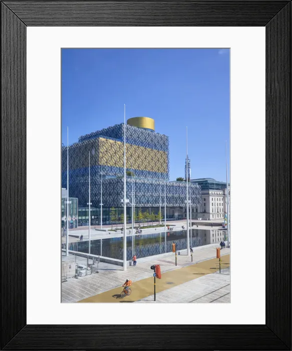 Framed Print : UK, England, West Midlands, Birmingham, View of Birmingham libary and Centenary Square