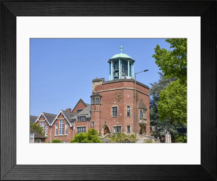 Framed Print : UK, England, West Midlands, Birmingham, Bournville, Bournville Carillon at Bournville infant school, a memorial to George Cadbury Framed Print : UK, England, West Midlands, Birmingham, Bournville, Bournville Carillon at Bournville infant school, a memorial to George Cadbury