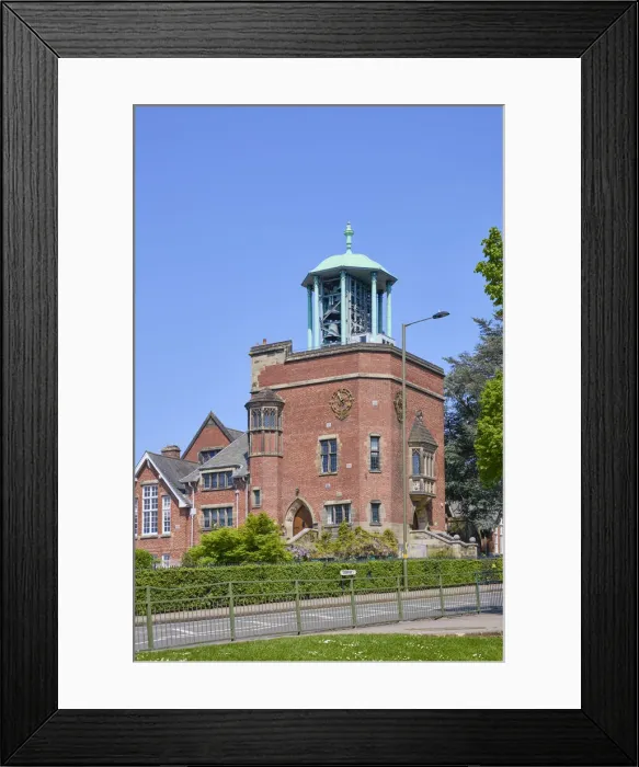 Framed Print : UK, England, West Midlands, Birmingham, Bournville, Bournville Carillon at Bournville infant school, a memorial to George Cadbury Framed Print : UK, England, West Midlands, Birmingham, Bournville, Bournville Carillon at Bournville infant school, a memorial to George Cadbury
