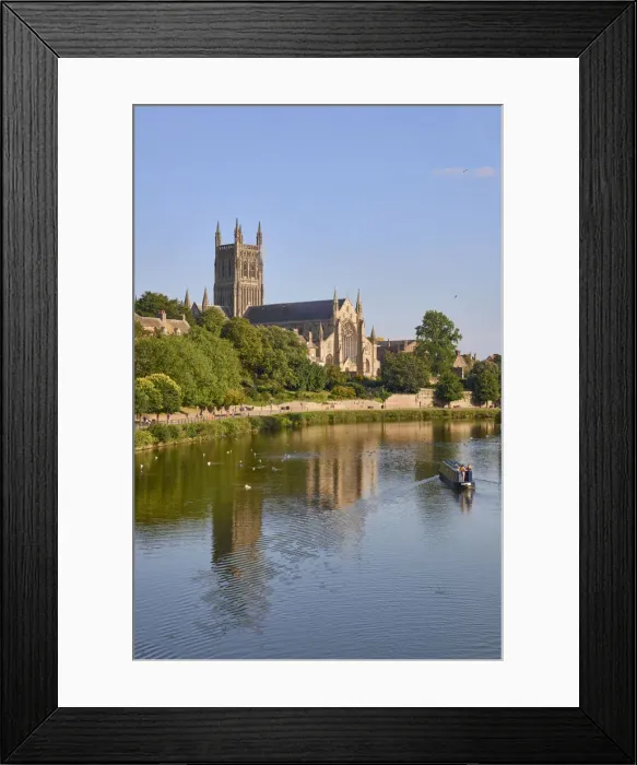 Framed Print : UK, England, West Midlands, Worcestershire, Worcester, Worcester Cathedral reflecting in River Severn Framed Print : UK, England, West Midlands, Worcestershire, Worcester, Worcester Cathedral reflecting in River Severn