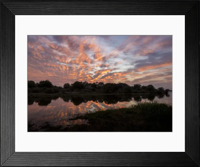 Framed Print : Chongwe River at dawn, Lower Zambezi National Park, Zambia