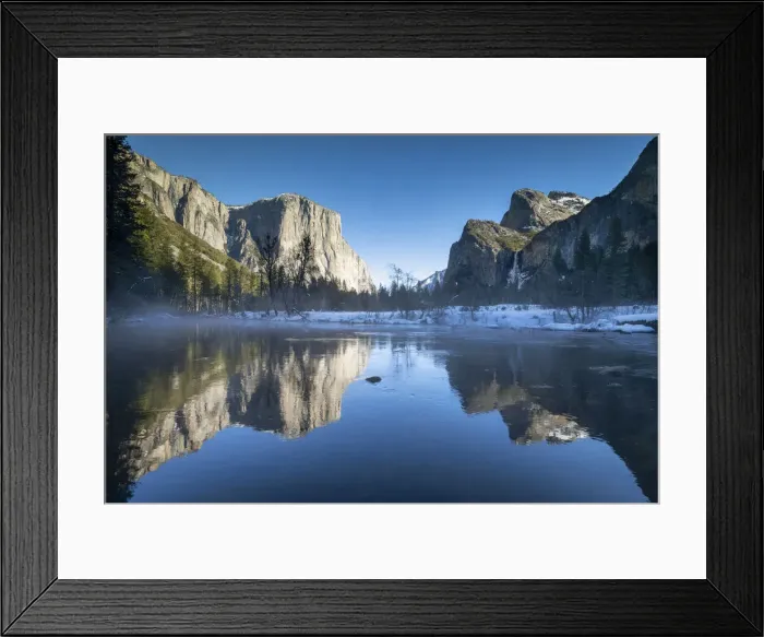Framed Print : El Capitan Reflecting in Merced River in Winter, Yosemite National Park, California, USA Framed Print : El Capitan Reflecting in Merced River in Winter, Yosemite National Park, California, USA